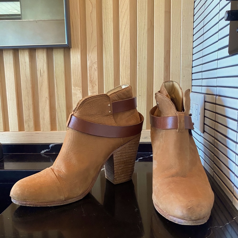 Rag and Bone leather strapped suede boots